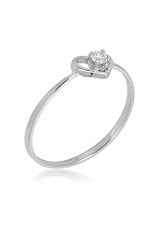 handsome diamond cubic zirconia 10k white gold baby ring